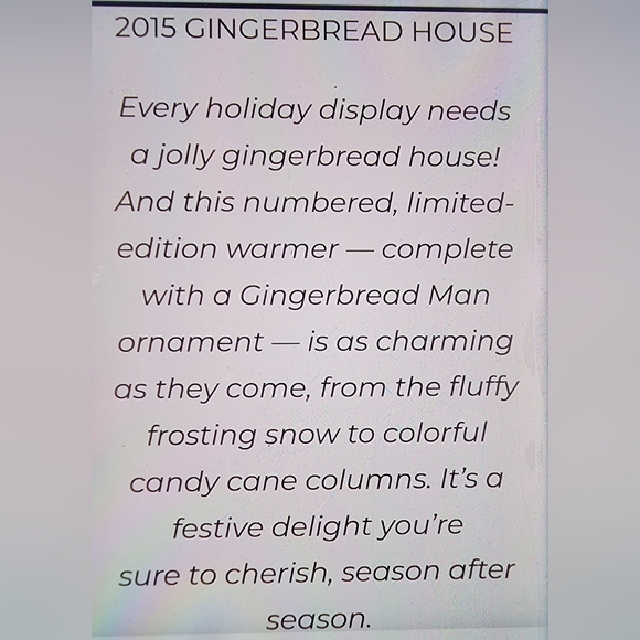 NIB.2015 Scentsy Limited Edition Ginger Bread House. Scentsy Warmer and Ornament - Picture 11 of 13